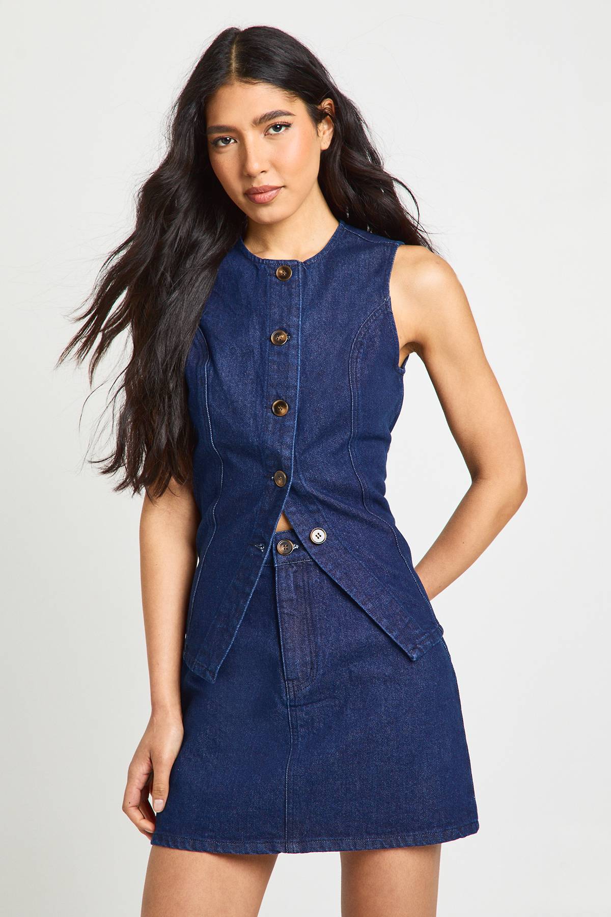 boohoo Mini-jupe En Jean Pour Femmes Grandes