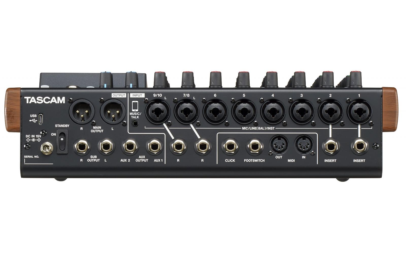 Mischpult Model 12<br>10-Kanal-Mischpult mit eingebautem 12-Spur-Recorder und USB-Audiointerface