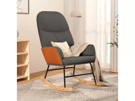 Chaise à bascule Gris foncé Tissu
