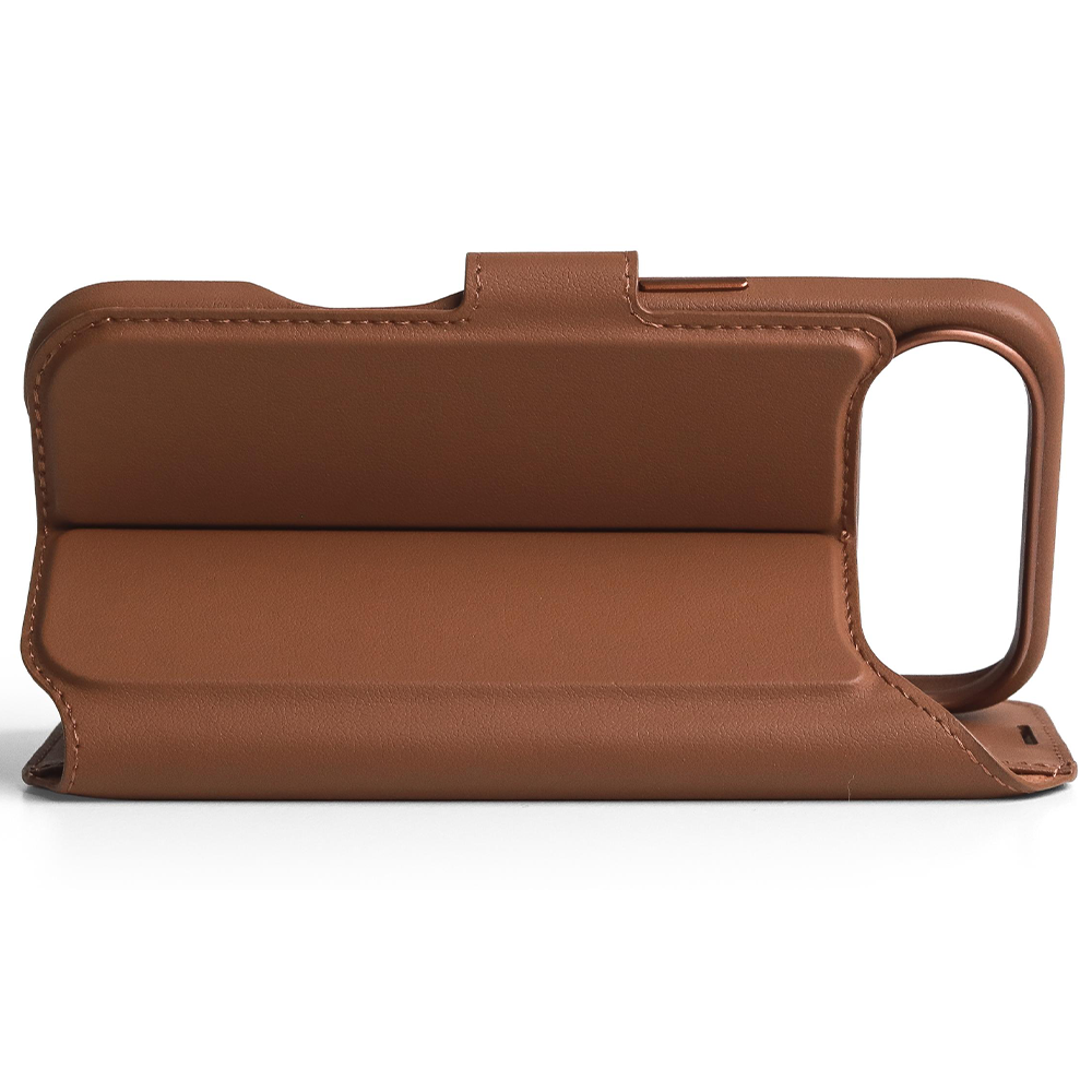 2in1 iPhone Air MagSafe Vegan Folio Leder Tasche Flip Cover (LLF00006) - Braun