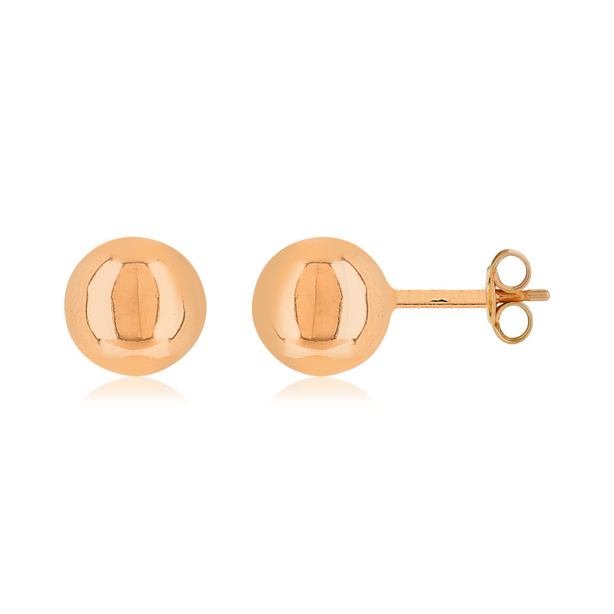 Boucles d'oreilles or 375 rose boules