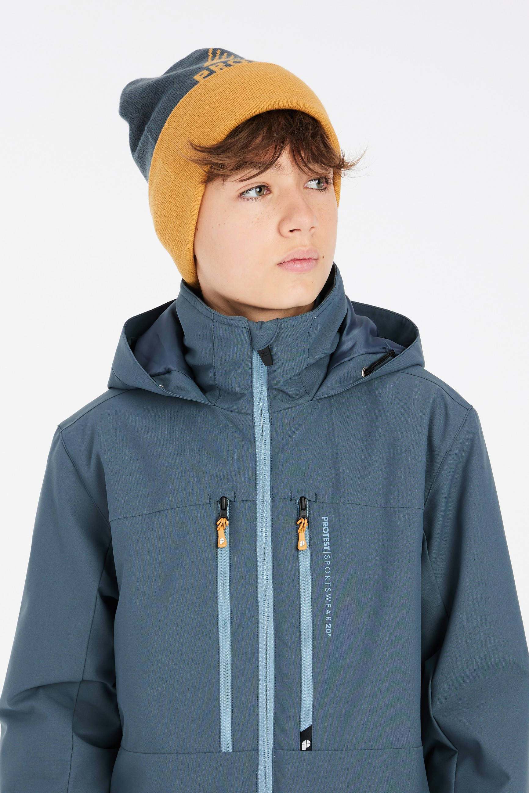 Protest ski-jack Flynty Jr grijsblauw