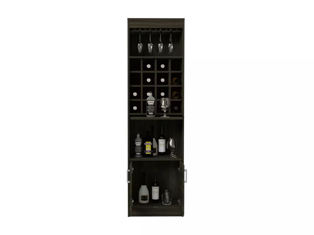 Meuble bar en mélamine Kava Espresso avec étagère à tasses et meuble inférieur, 180.6 cm X 51 cm X 34 cm, Multicolore