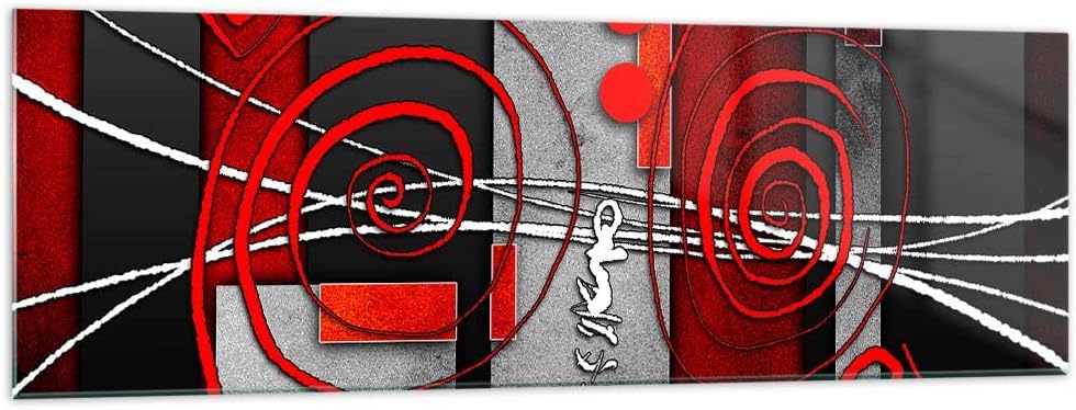 Panorama Bilder auf Glas 160x50cm Glasbild Grafik geometrische figuren kreis Groß XXL Wanddeko Schlafzimmer Küche Wandbilder Dekoration Wohnzimmer Modern Wand Kunstdruck Art GAB160x50-0599