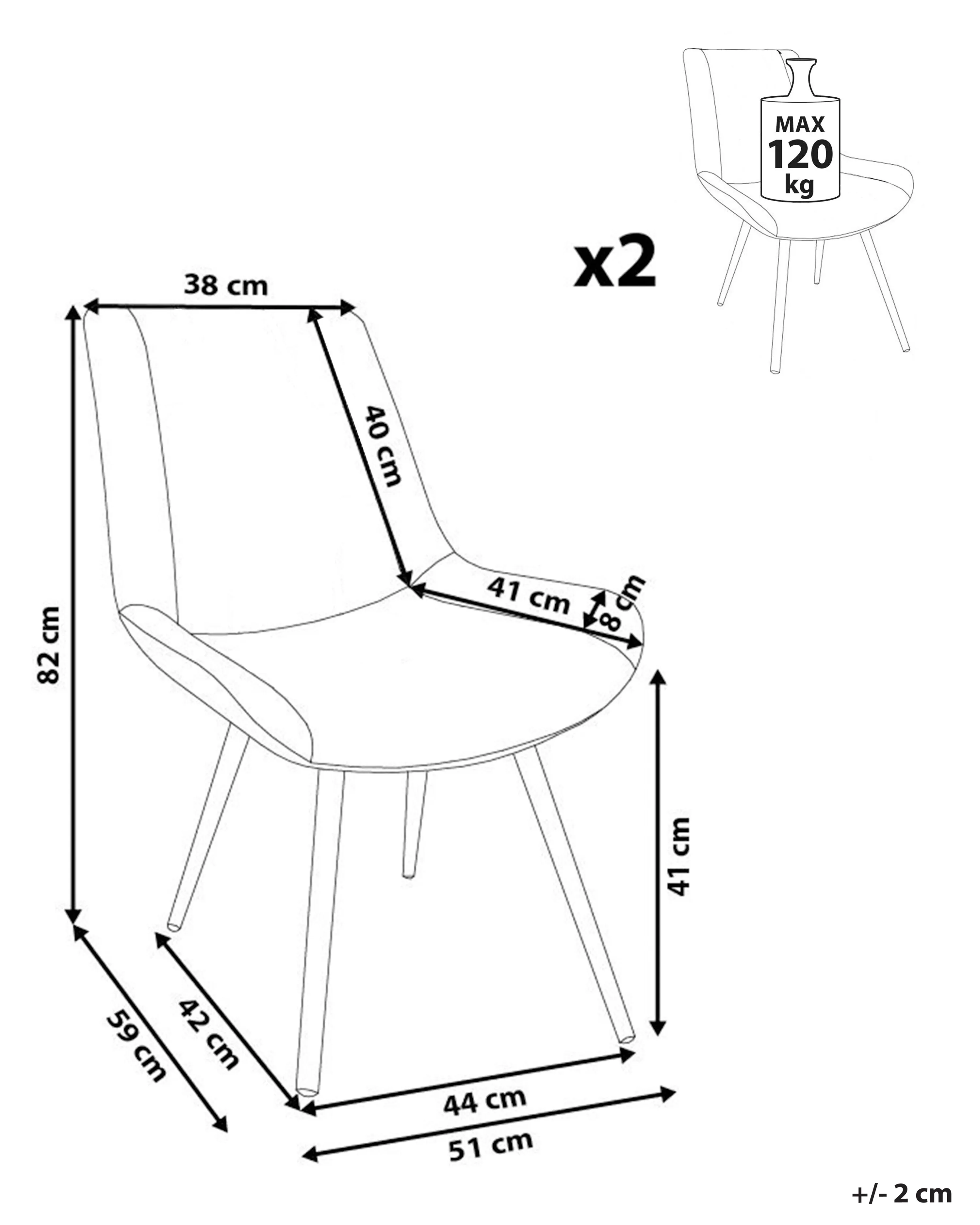 Set van 2 eetkamerstoelen AVILLA Bouclé Wit