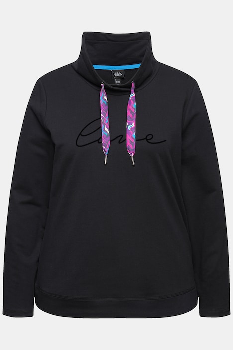 Sweatshirt, Stehkragen, Saum-Zipper, Langarm