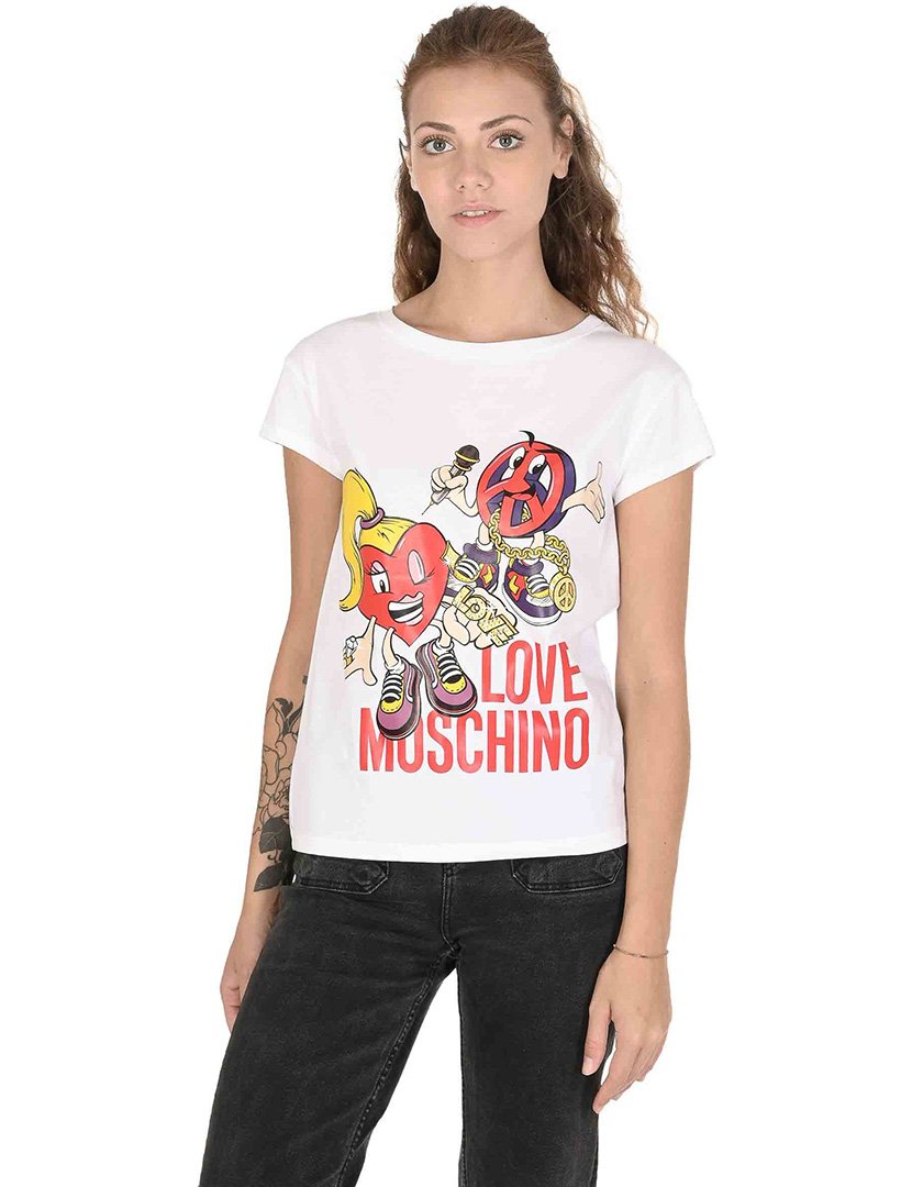 White Women's T-Shirt with Print