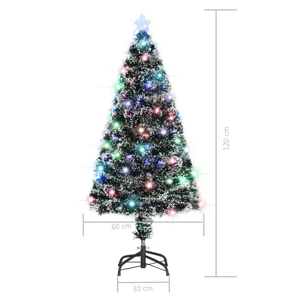 vidaXL kerstboom met standaard/LED 120 cm glasvezel