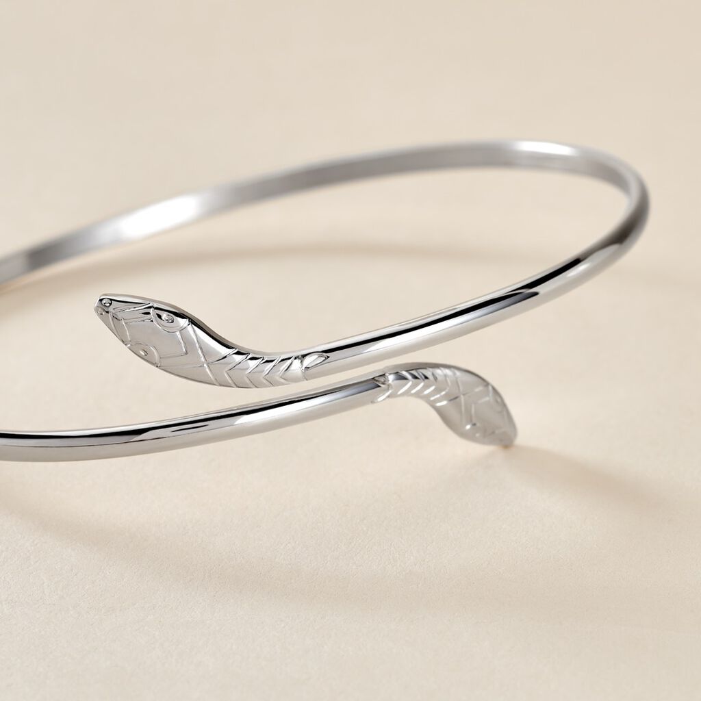 Bracelet Jonc Maisha Argent Blanc