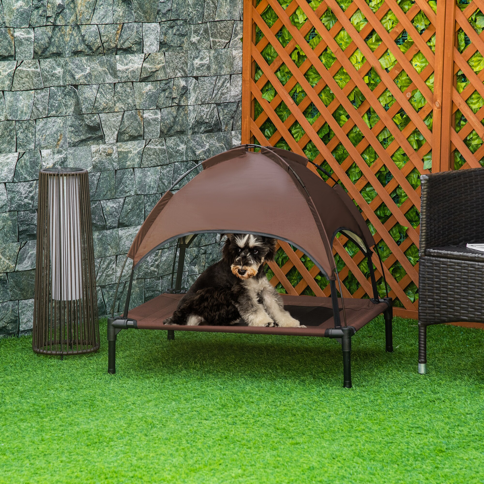 PawHut Haustierbett mit Baldachin L76 x B61 x H76 cm