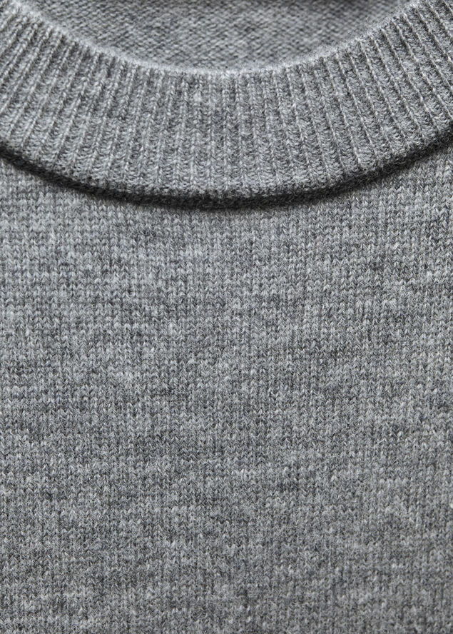 MANGO 100% wool jumper short sleeve Medium grey