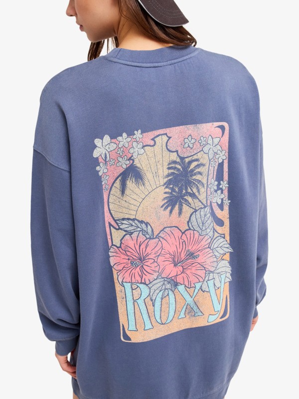 Saturday Night Vibes Robe sweat oversize Bleu Femme