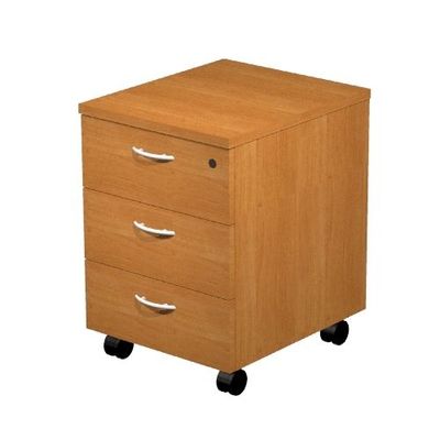 Caisson mobile Trend - L41,8xP52xH59,5 cm - monté - 3 tiroirs avec serrure - imitation noyer clair