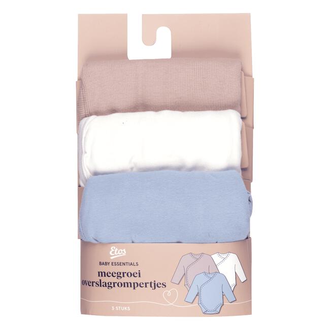Etos Meegroei Overslagrompertjes Zacht Blauw Maat 62/68 Combi Set 3