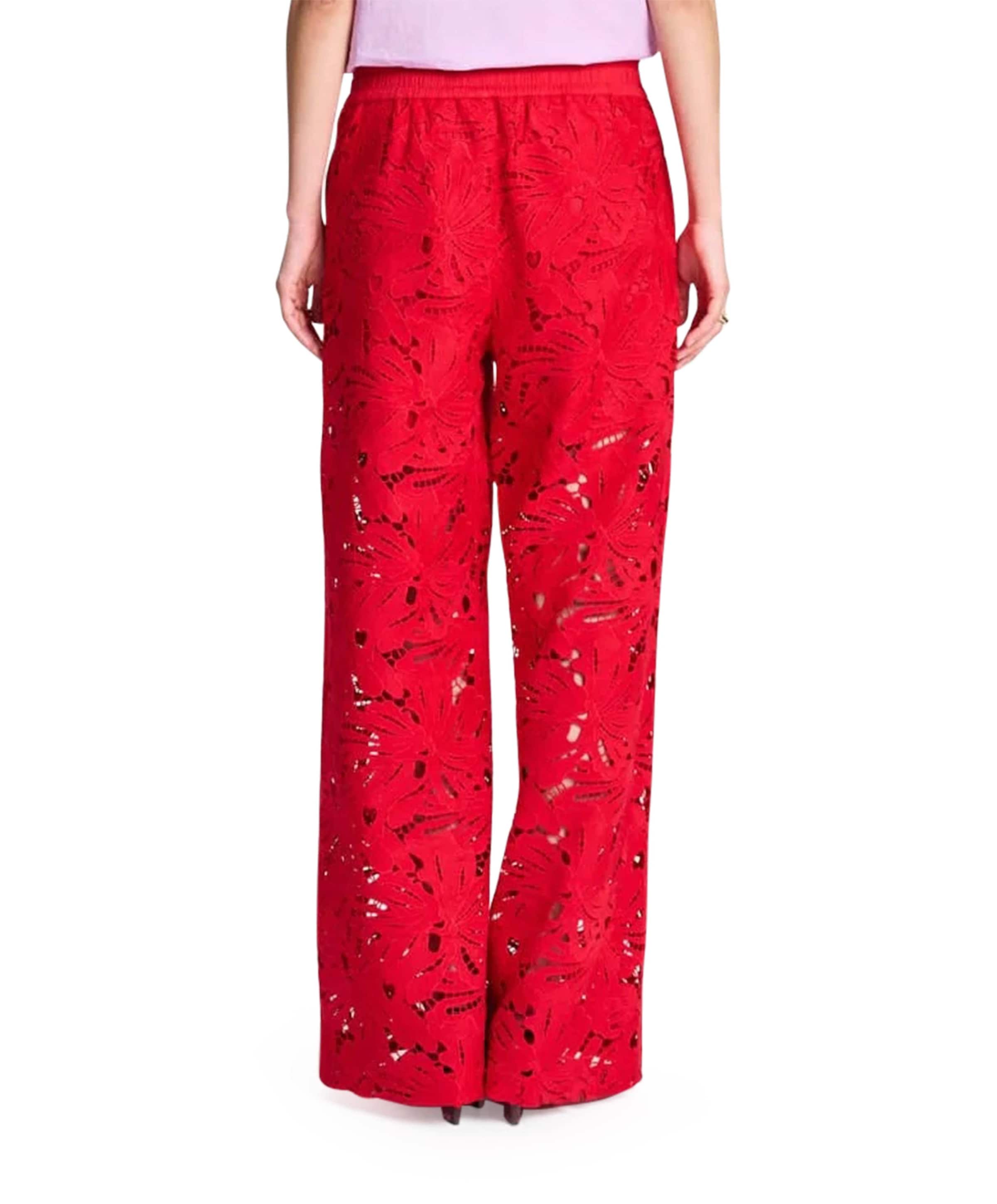 Pom Amsterdam Lace Bloom dames broek rood