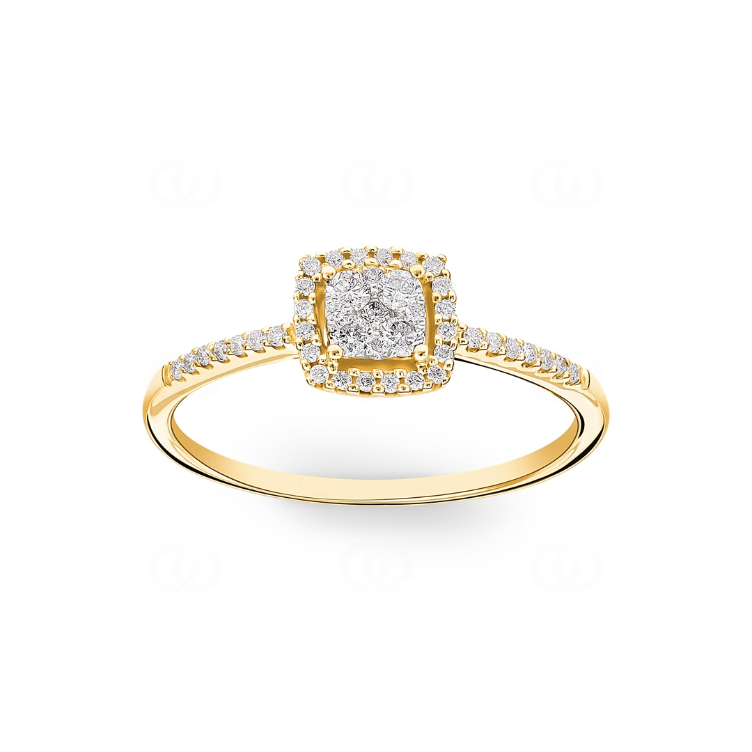 0.21 Karat Diamantring 750/18 K Gelbgold