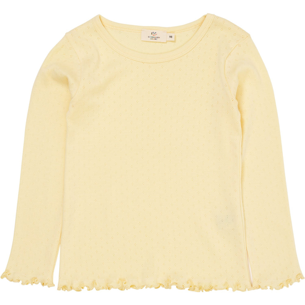 Køb COPENHAGEN COLORS Lt. Yellow Summer Pointelle Ls Tee