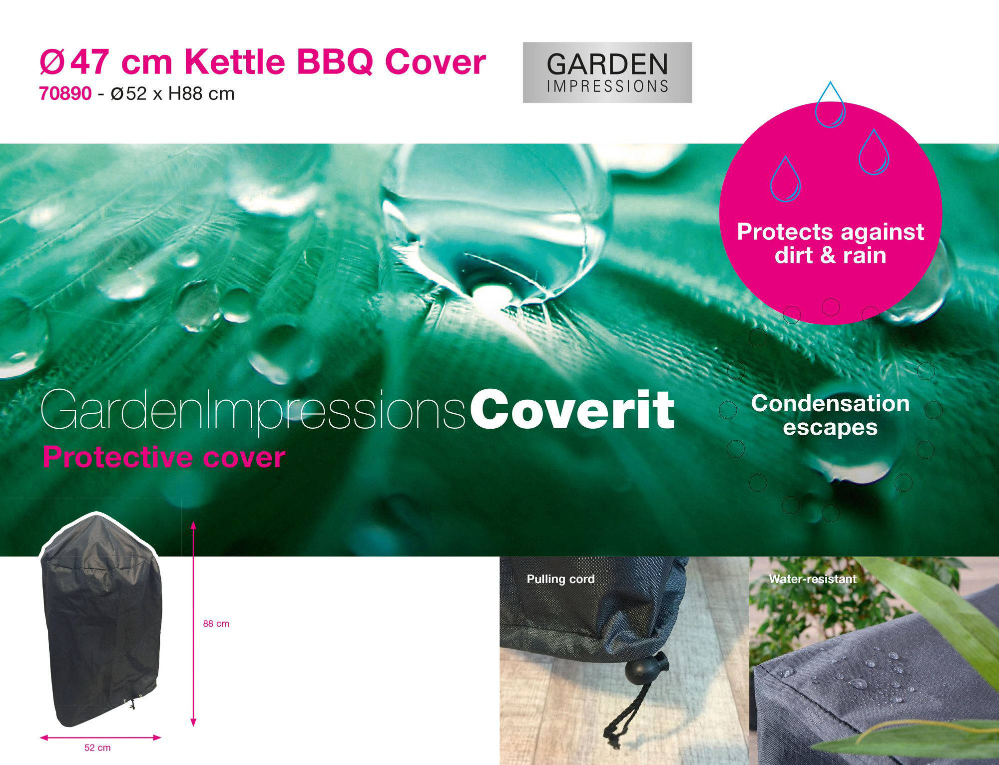Garden Impressions Garden Impressions Coverit Bol BBQ beschermhoes 47cm - Ø52xH88