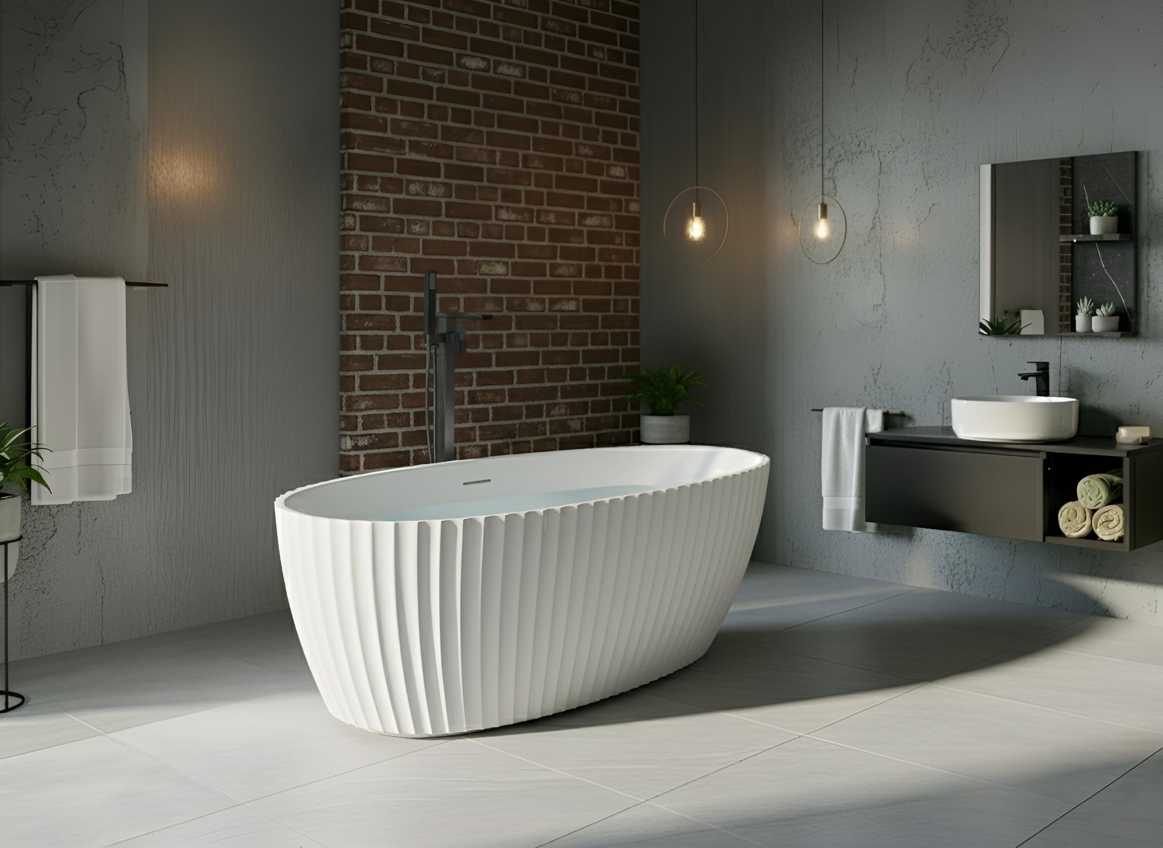 Vrijstaand bad TEFE 170 x 78 cm Wit