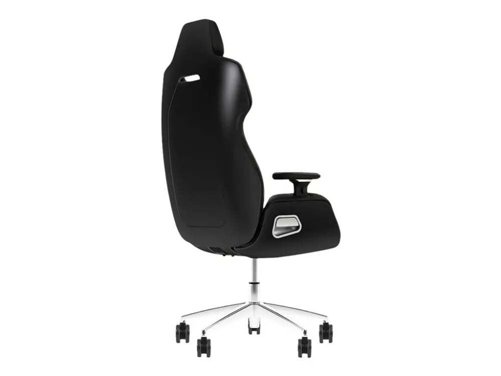 Thermaltake ARGENT E700 - Stol - ergonomisk - høj ryg - armstøtter - T-formet - vippe - drejeled - aluminiumlegering, perforeret læder, højdensistets støbt skum - stormsort