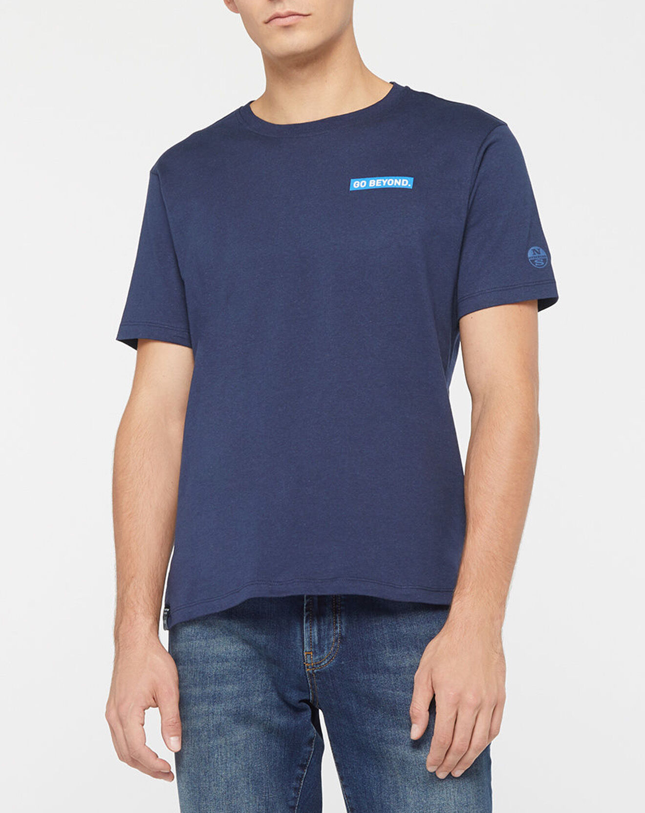 North Sails T-Shirt en Coton Bio Go Beyond bleu marine