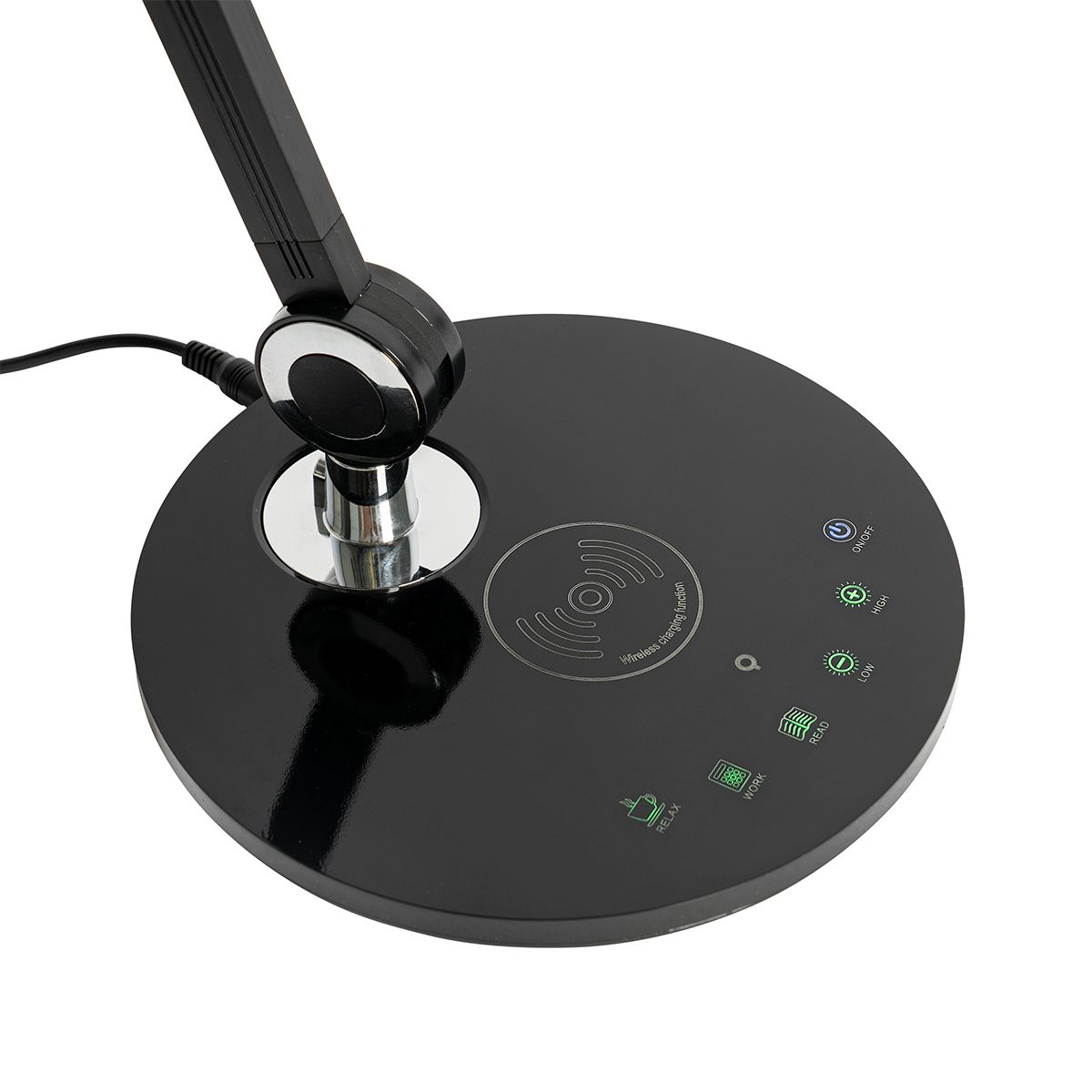 Design tafellamp zwart incl. LED met touch en inductielader - Don