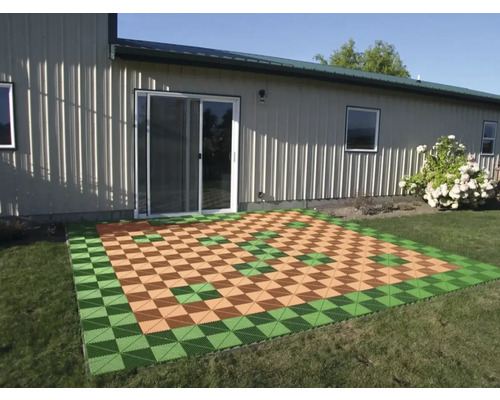 Florco Classic kliktegel, kunststof, 40x40 cm, 1 verpakking van 6 stuks, terracotta