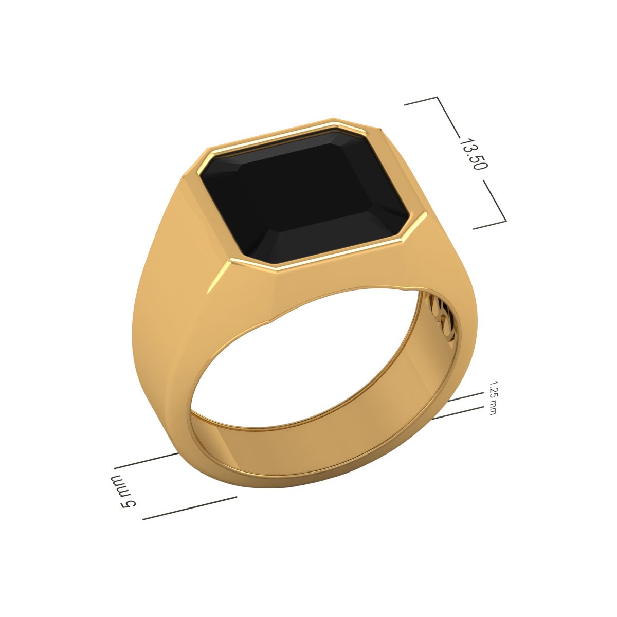 Bague Or Jaune 18 carats Onyx Homme 9.25grs - Idée Cadeau Anniversaire Unique