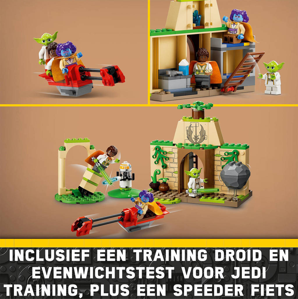 YodaTenoo Jedi tempel Bouwbaar Yoda Speelgoed met Lichtzwaarden en Speederbike 75358