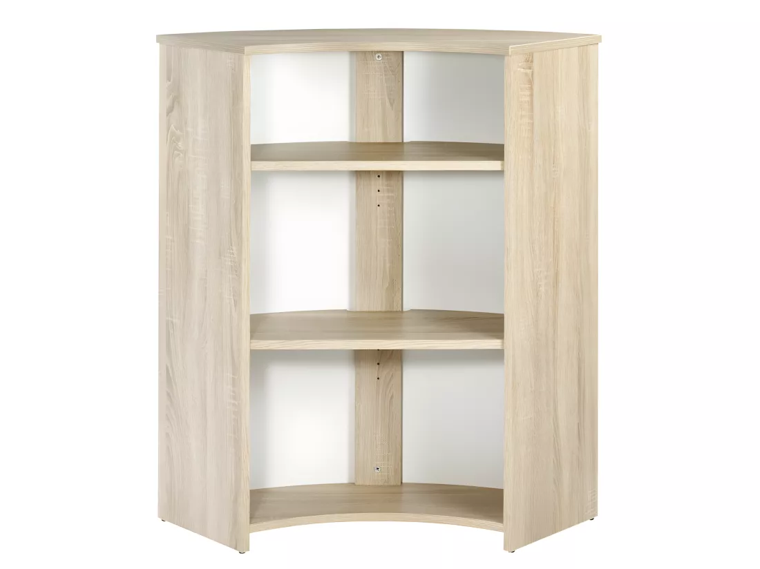 Meuble-Comptoir Bar Chêne 3 Niches 96,7 x 104,8 x 44,9 cm - Coloris: Blanc