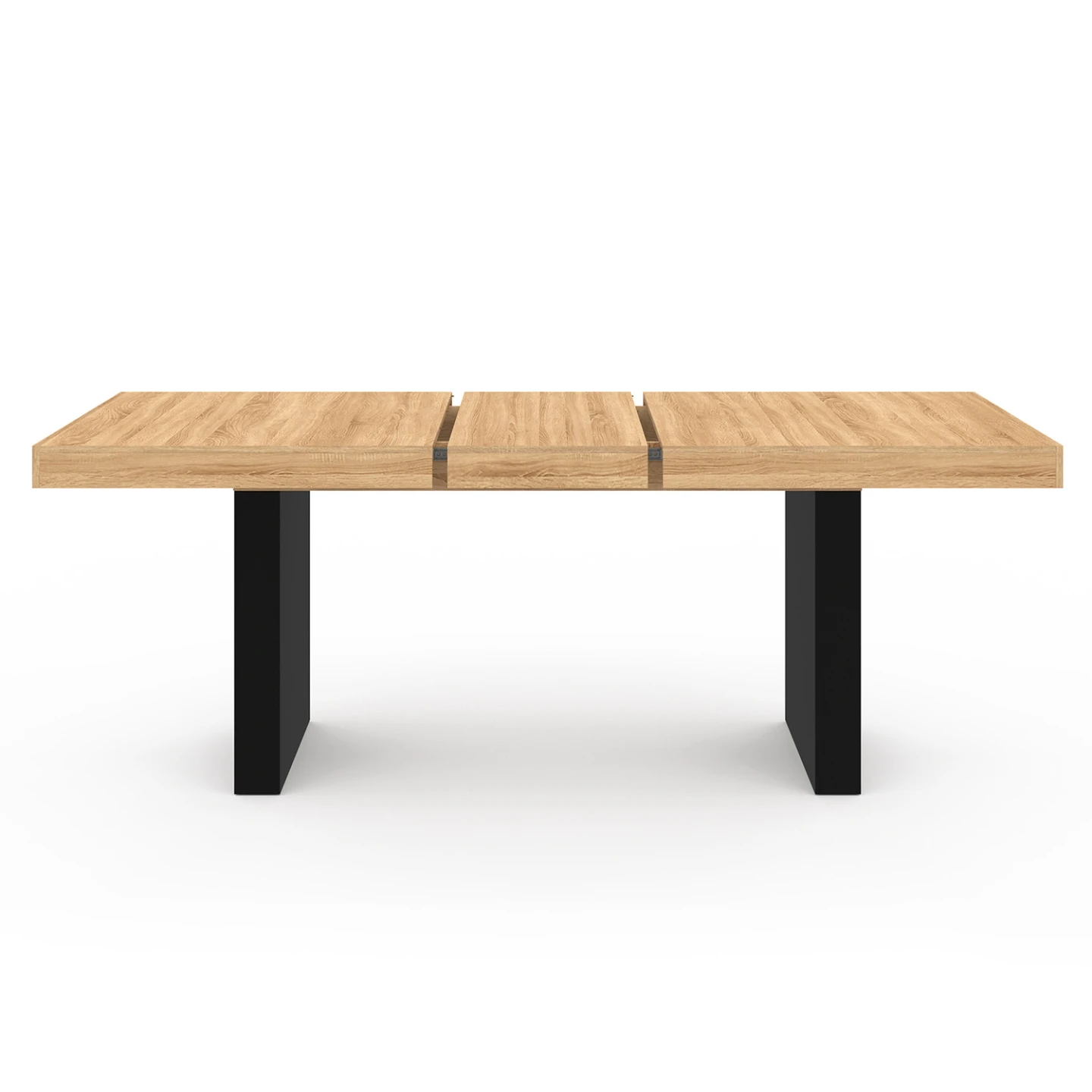 Table à manger extensible rectangle VITO 6-10 personnes bois et noir 160-200 cm