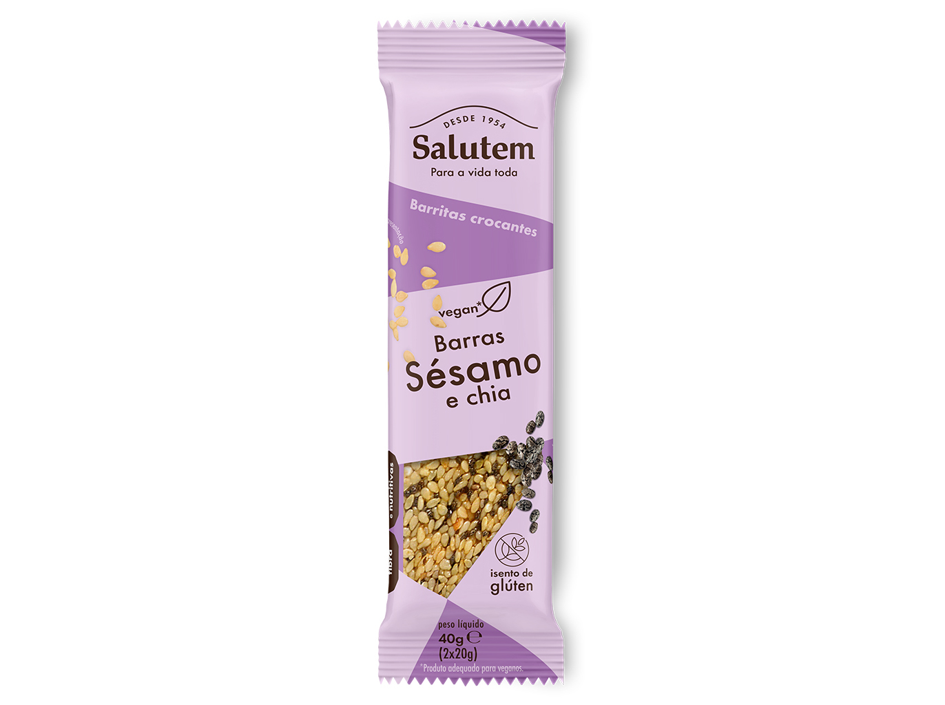 BARRA SALUTEM CROCANTE SÉSAMO COM CHIA 40G