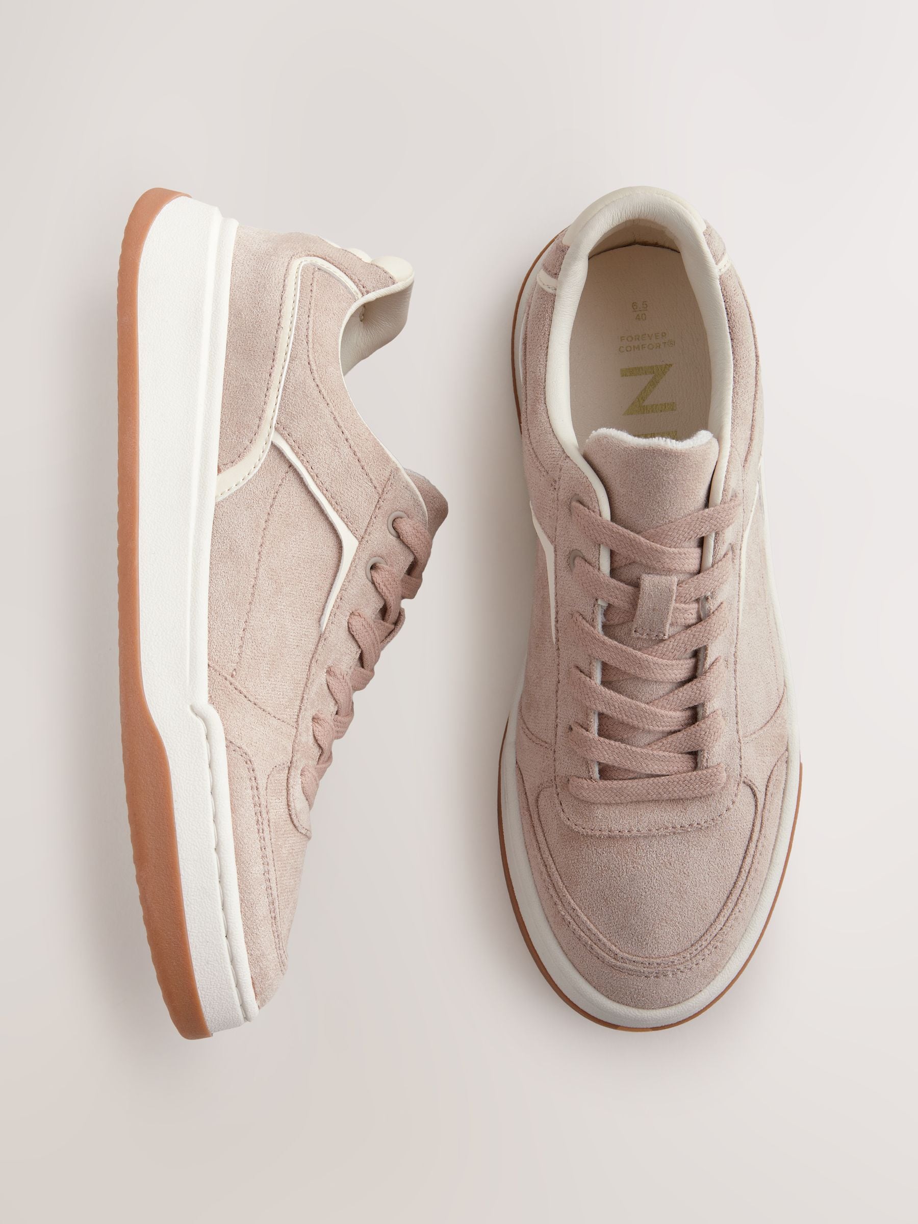 Lichtroze - Forever Comfort® retro vetersneakers met panelen
