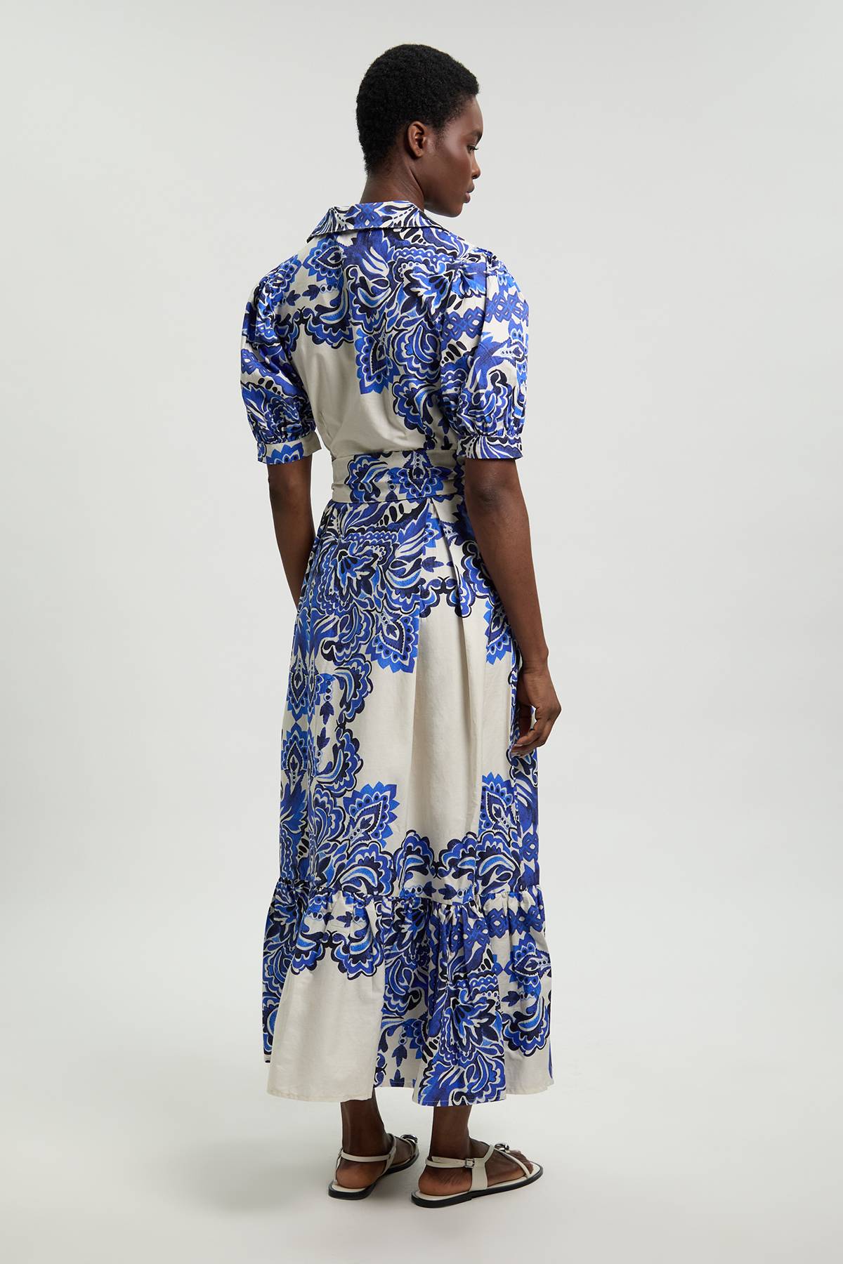KarenMillen Robe Midi En Popeline De Coton À Imprimé Carreaux