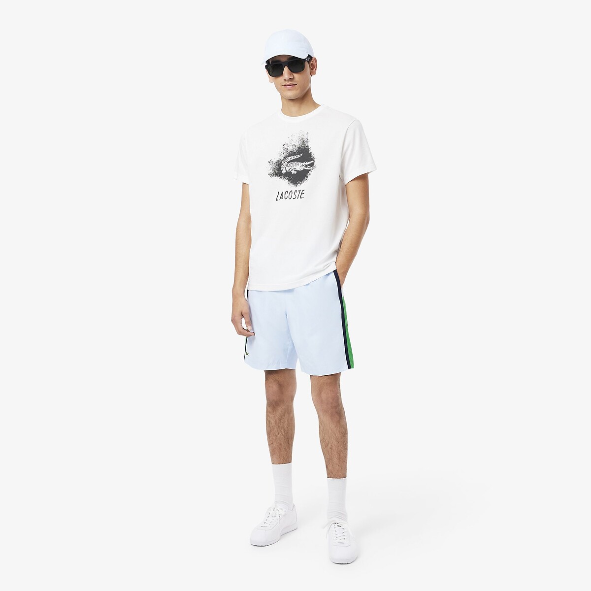 LACOSTE<br>T-shirt Sport Ultra Dry com impressão crocodilo