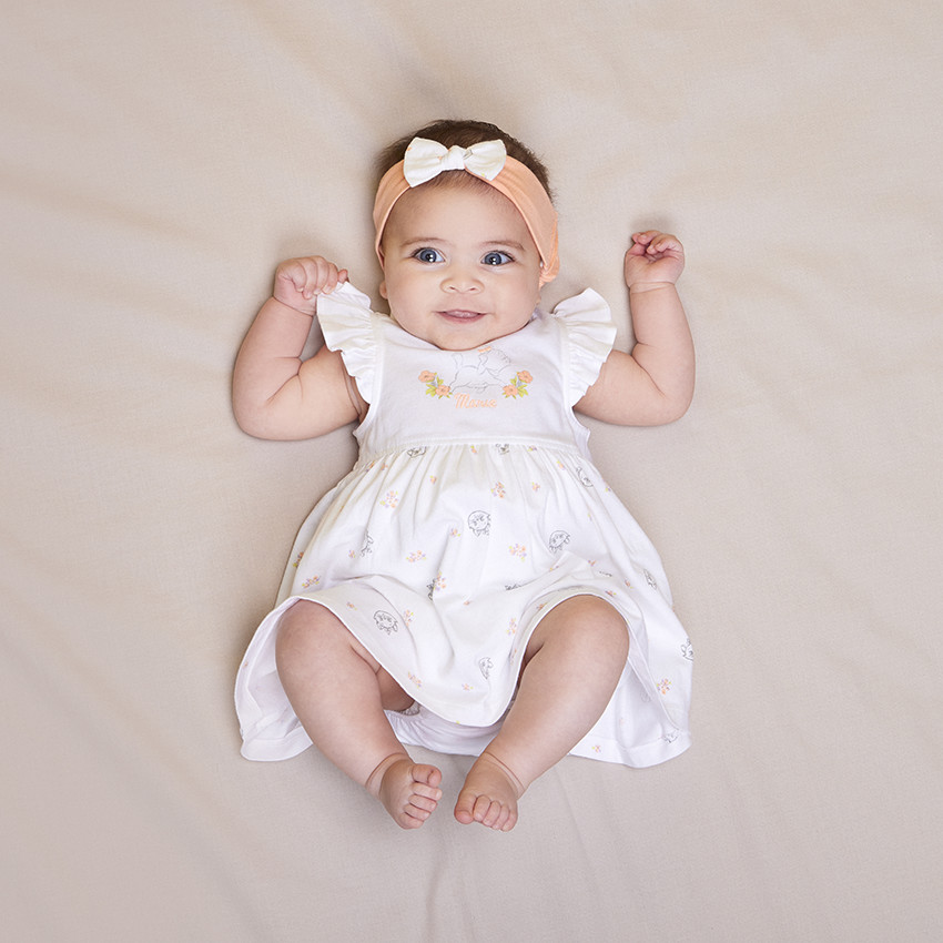 Ensemble robe body + bandeau Marie  pour bébé fille