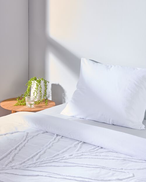 housse de couette en coton doux 200x200/220 structure feuilles