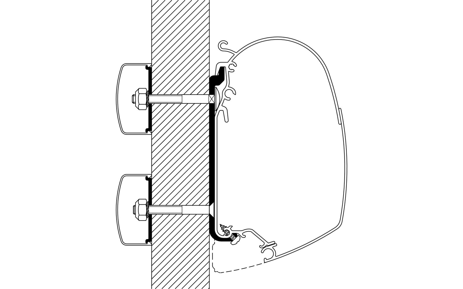 Thule Universal Markisenadapter für Omnistor 4900 / 5200 / 8000 3 m