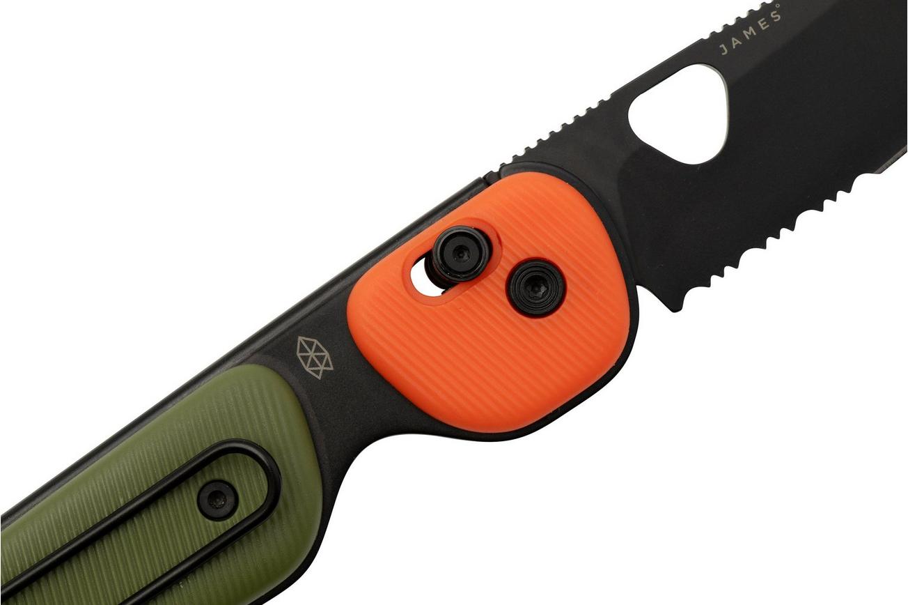 The James Brand The Redstone, OD Green   Orange PP, black, Serrated, KN118197-01, zakmes