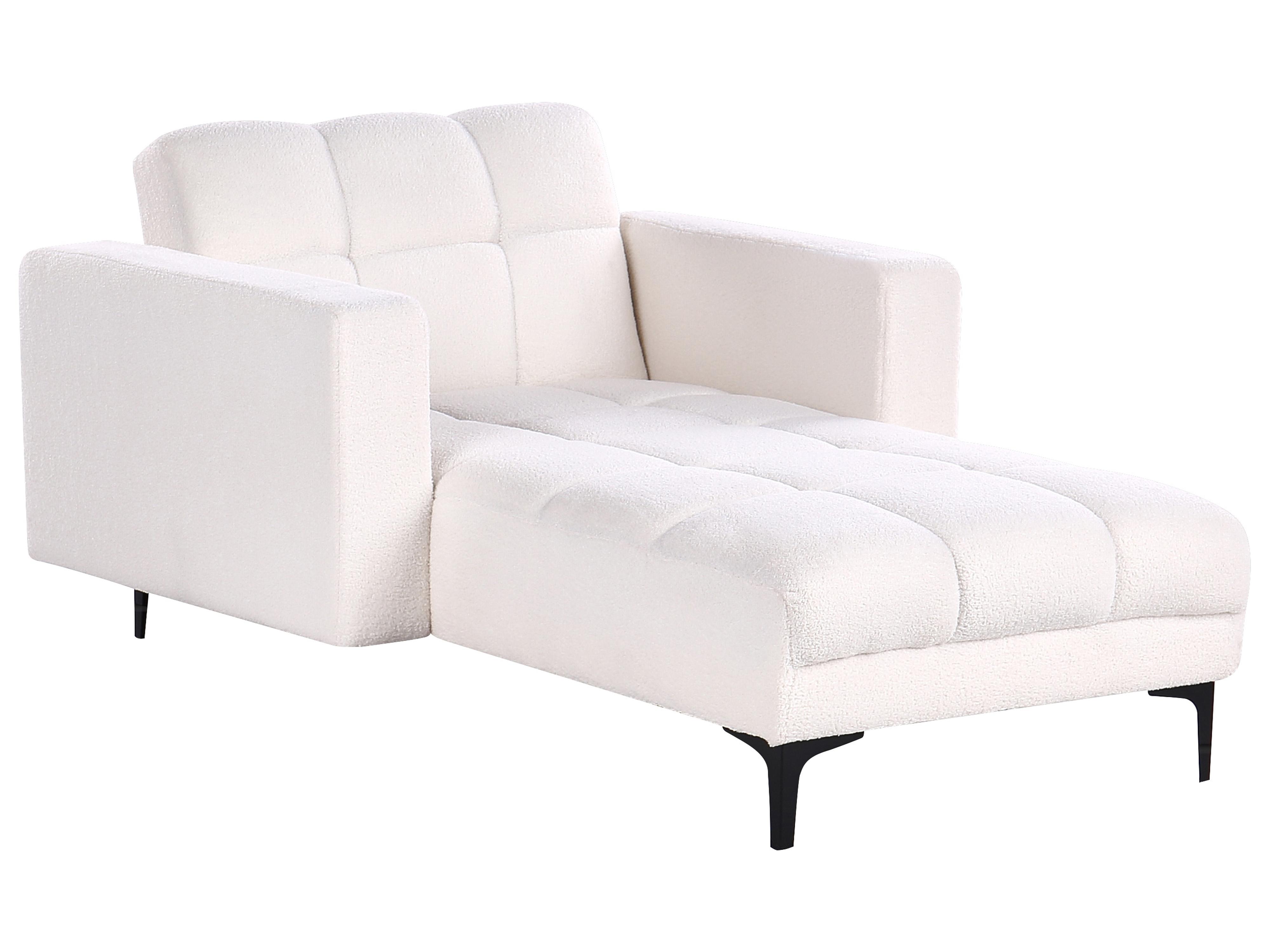 Chaise longue ALNES Bouclé Wit
