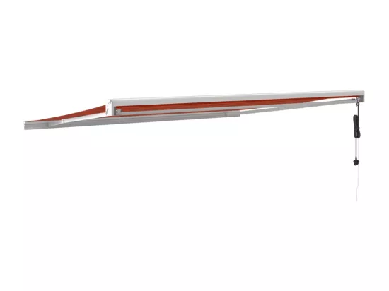 Auvent rétractable orange et marron 4x3 m tissu et aluminium