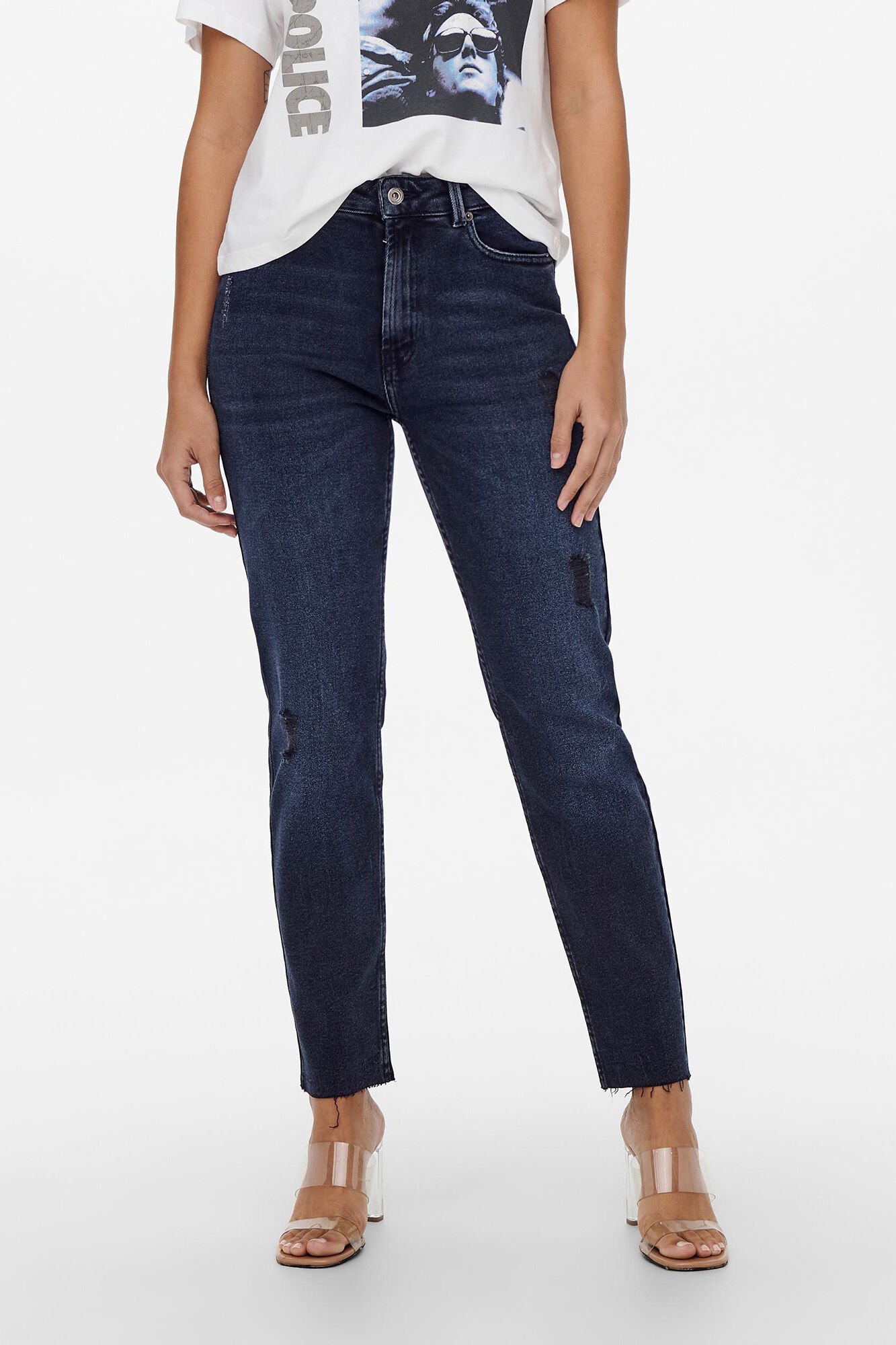 calça jeans de corte reto