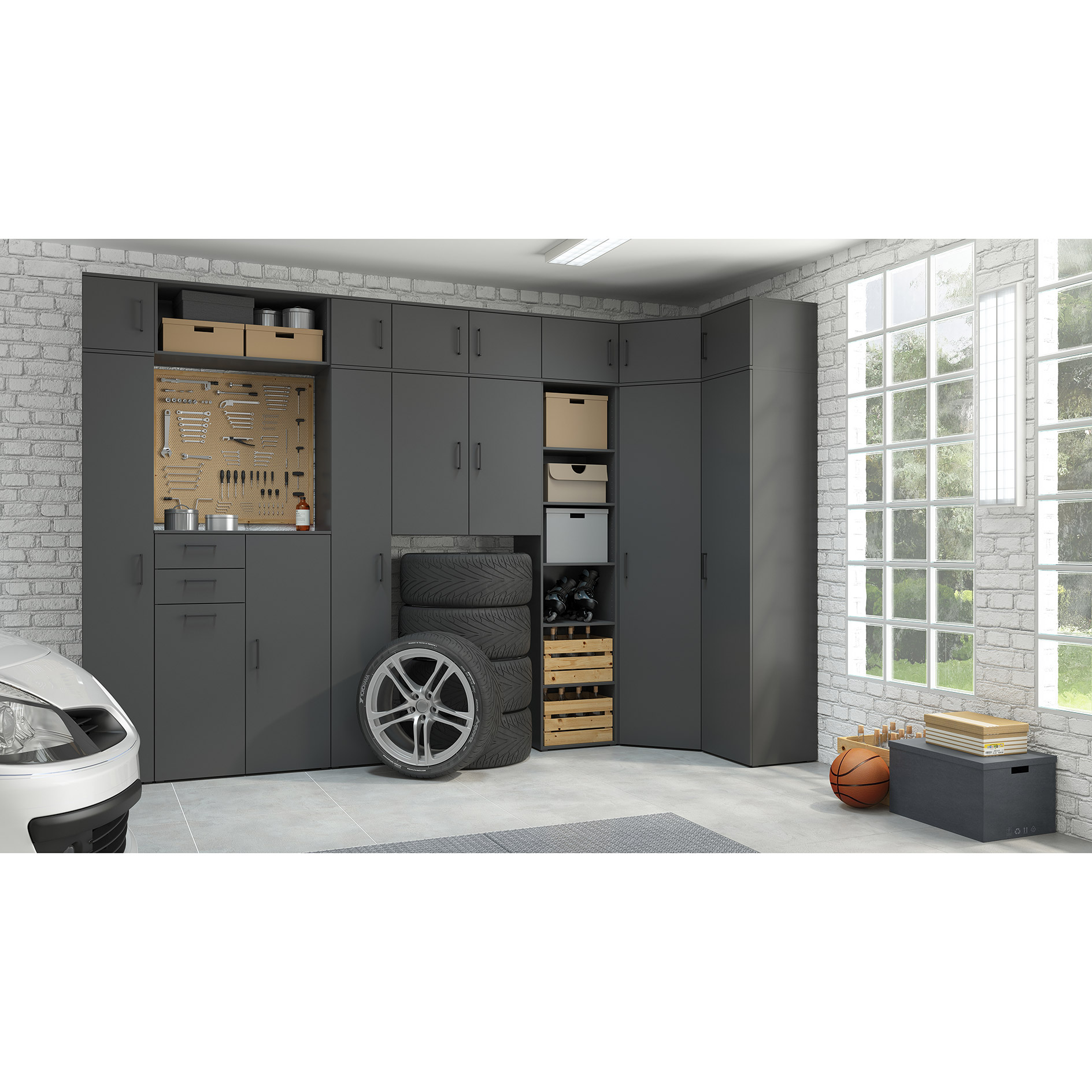 Drehtürenschrank - anthrazit - Breite 30 cm
