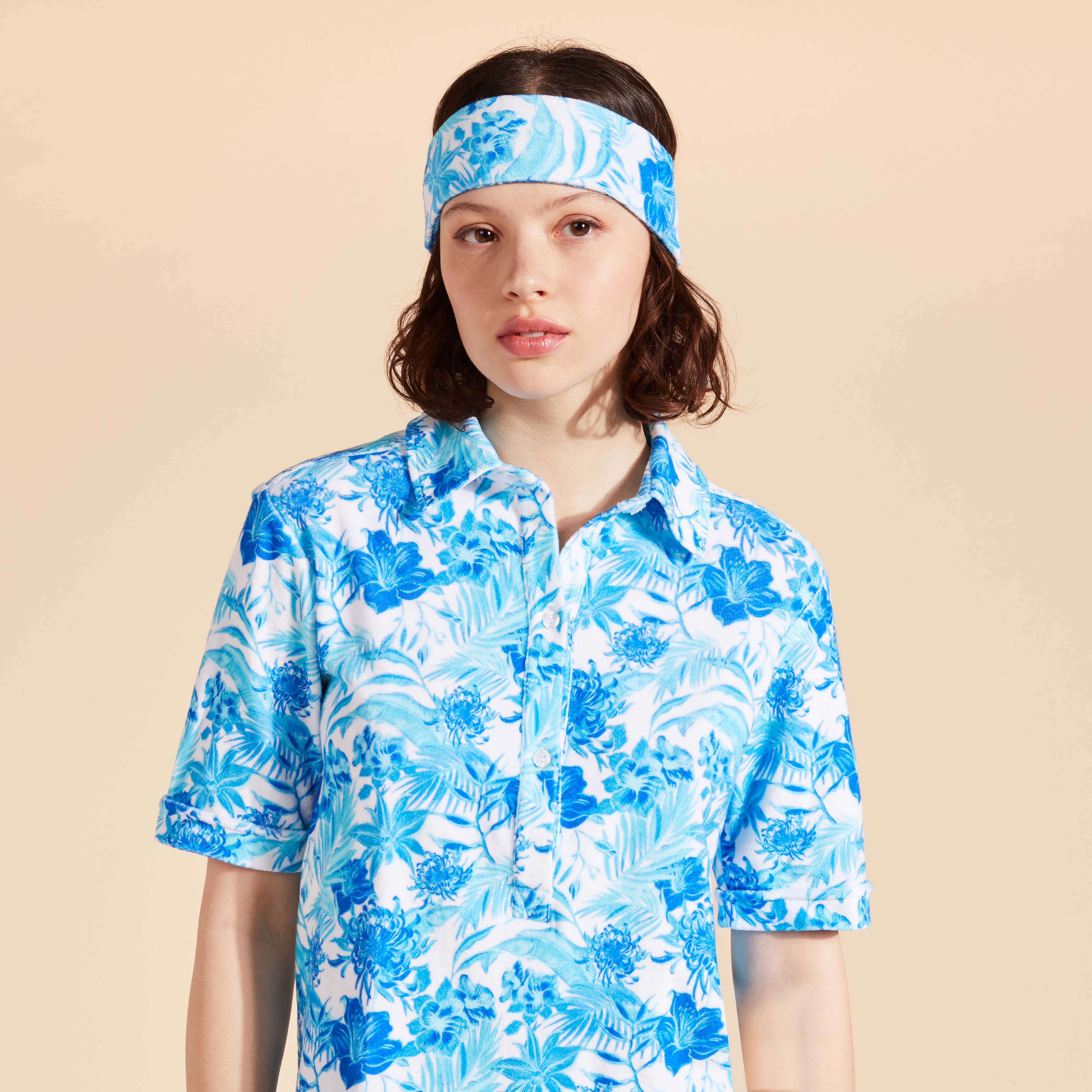 Bandeau Cheveux en Éponge Femme Tahiti Flowers