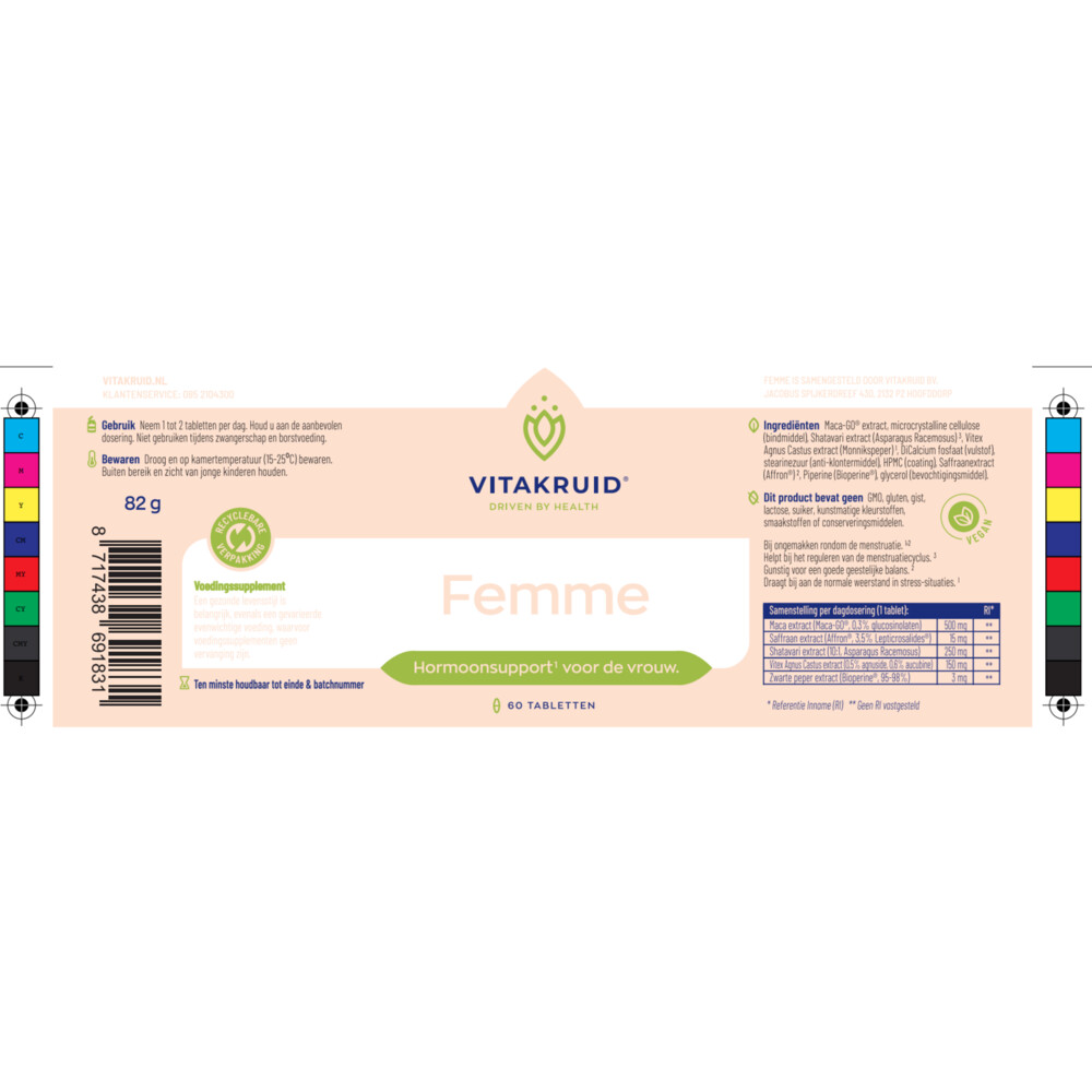 2x Vitakruid Femme 60 tabletten
