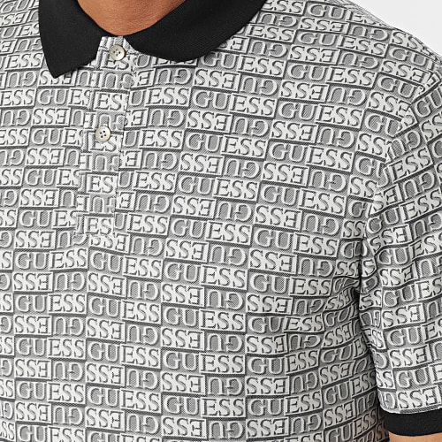 Polo Manches Courtes M3BP13-KBV80 Gris Blanc