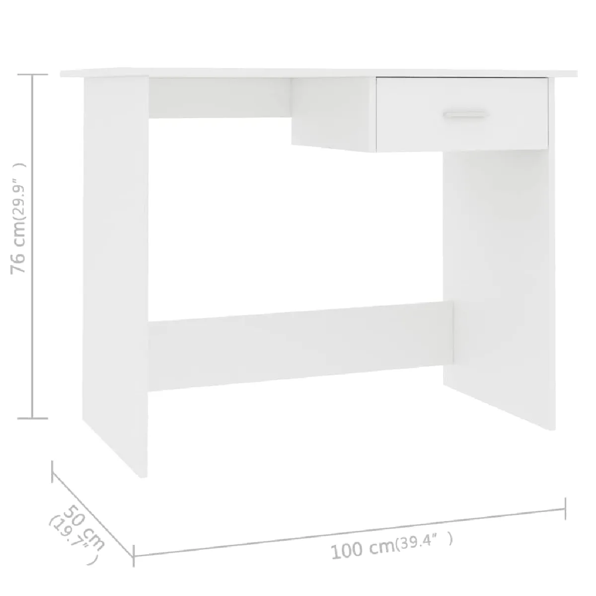 vidaXL Bureau Blanc