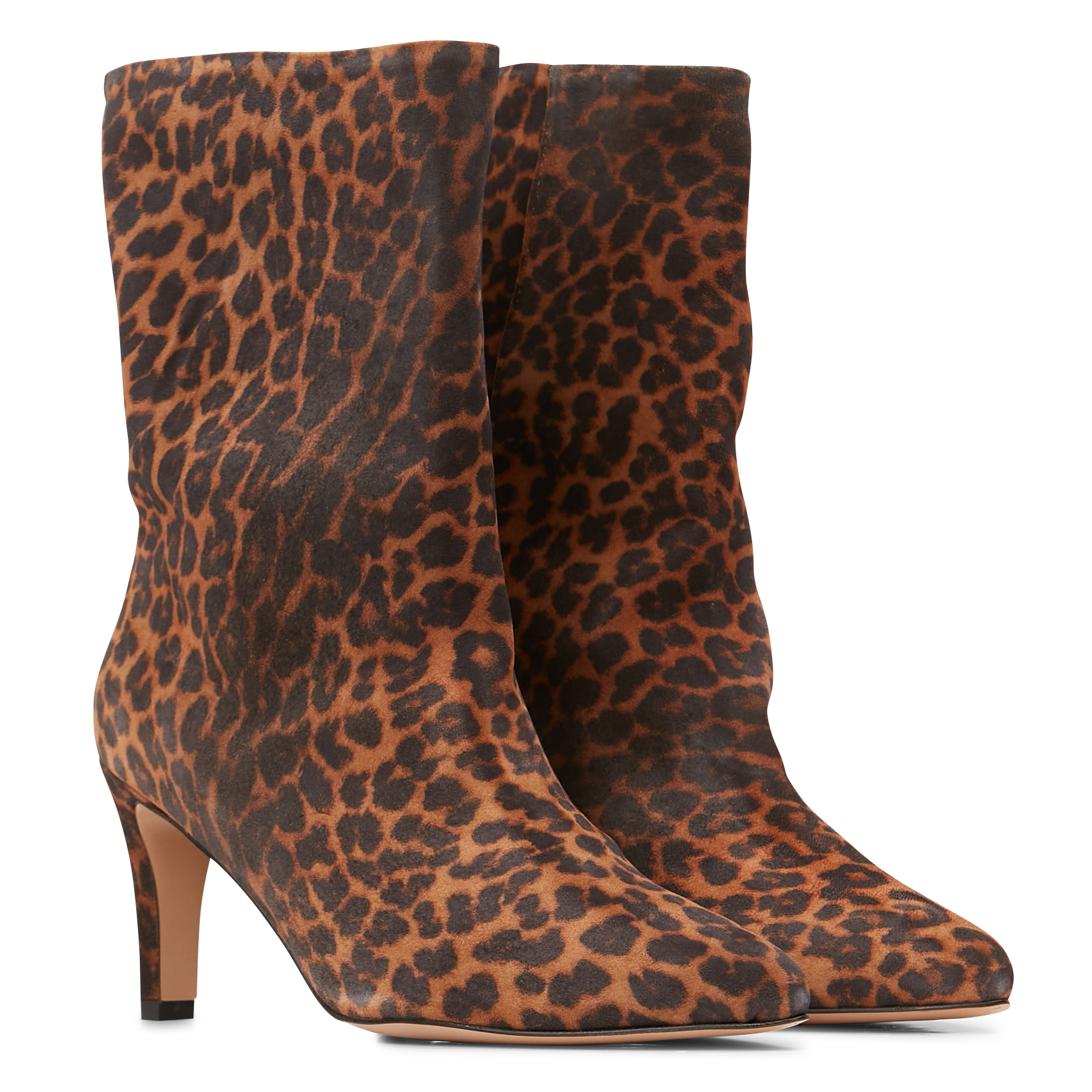 VULLY - Bottines à talon en cuir velours| Marron