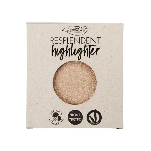 Refil de Pó Iluminador Resplendent da Purobio Cosmetics, cor 01 Champagne