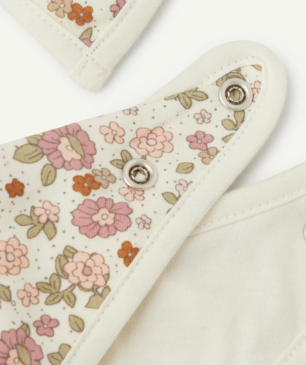JOLLEINLOT DE 2 BAVOIRS BANDANA EN COTON IMPRIMÉ FLEURS RÉTRO